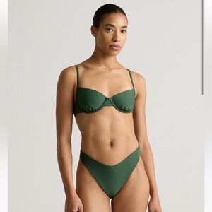 Quince Italian Demi Bikini Top Palm NEW